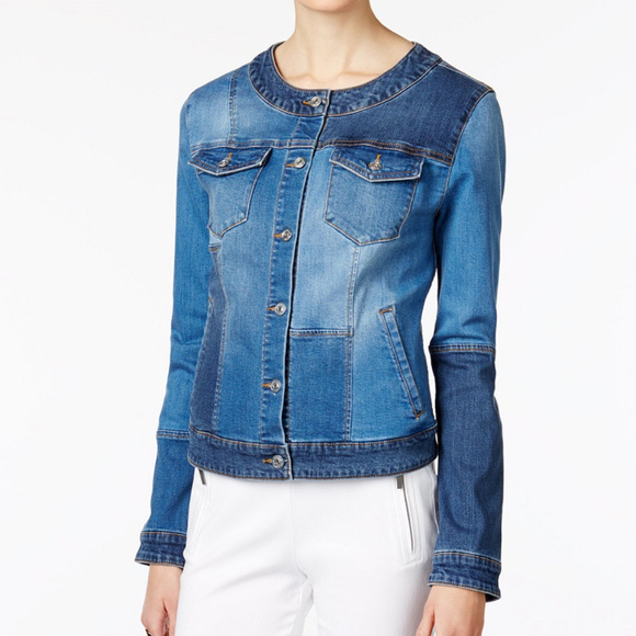 Patchwork Denim Trucker Women's Jacket - Picture 1 of 2